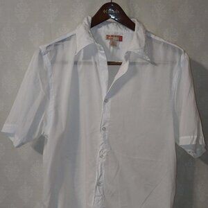 Guess Lightweight Short Sleeved Button Up Medium White